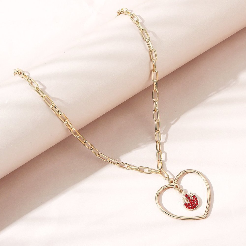 Hollow & Fire Heart Necklace